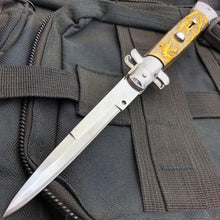 Load image into Gallery viewer, 9.5" ITALIAN STYLE STILETTO SWITCH BLADE POCKET KNIFE DRAGAON