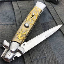 Load image into Gallery viewer, 9.5" ITALIAN STYLE STILETTO SWITCH BLADE POCKET KNIFE DRAGAON