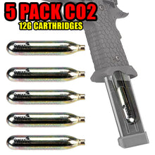 Load image into Gallery viewer, 5 PACK C02 CARTRIDGE 0.12G AIRSOFT BB PAINTBALL GUN
