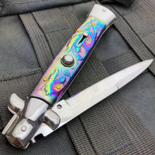 Load image into Gallery viewer, 9.5&quot; ITALIAN STYLE STILETTO SWITCH BLADE POCKET KNIFE DRAGAON
