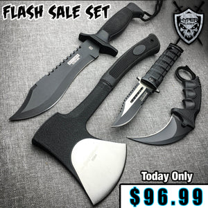 4 PC BLACK TACTICAL HUNTING SET- FLASH SALE SPECIAL